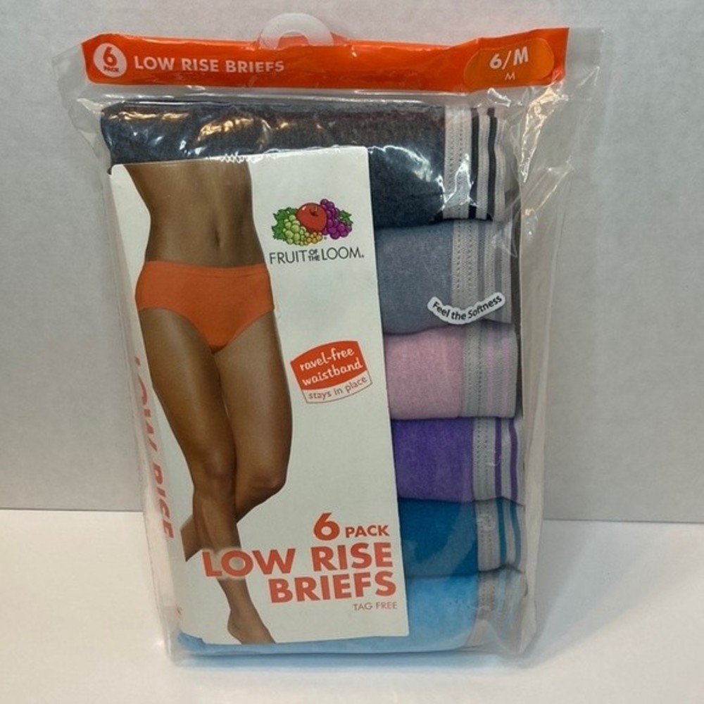 Fruit of the Loom Low Rise Briefs Panties Underwear Size 6 Medium NWT